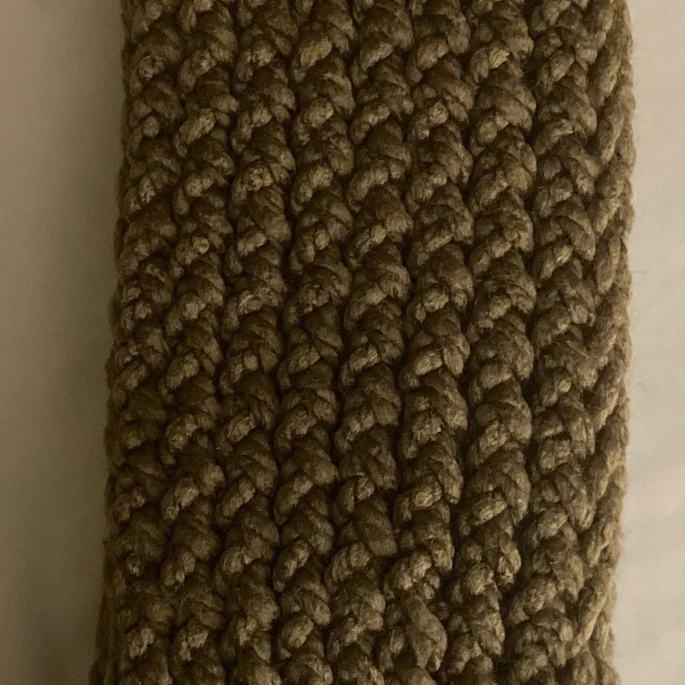 Handmade chunky knit brown scarf for adults